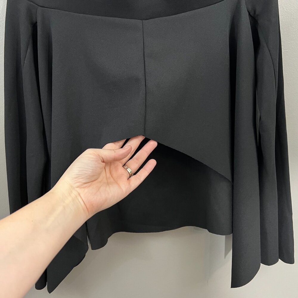 Zara Black off the shoulder split Back top Size Medium - Picture 7 of 10